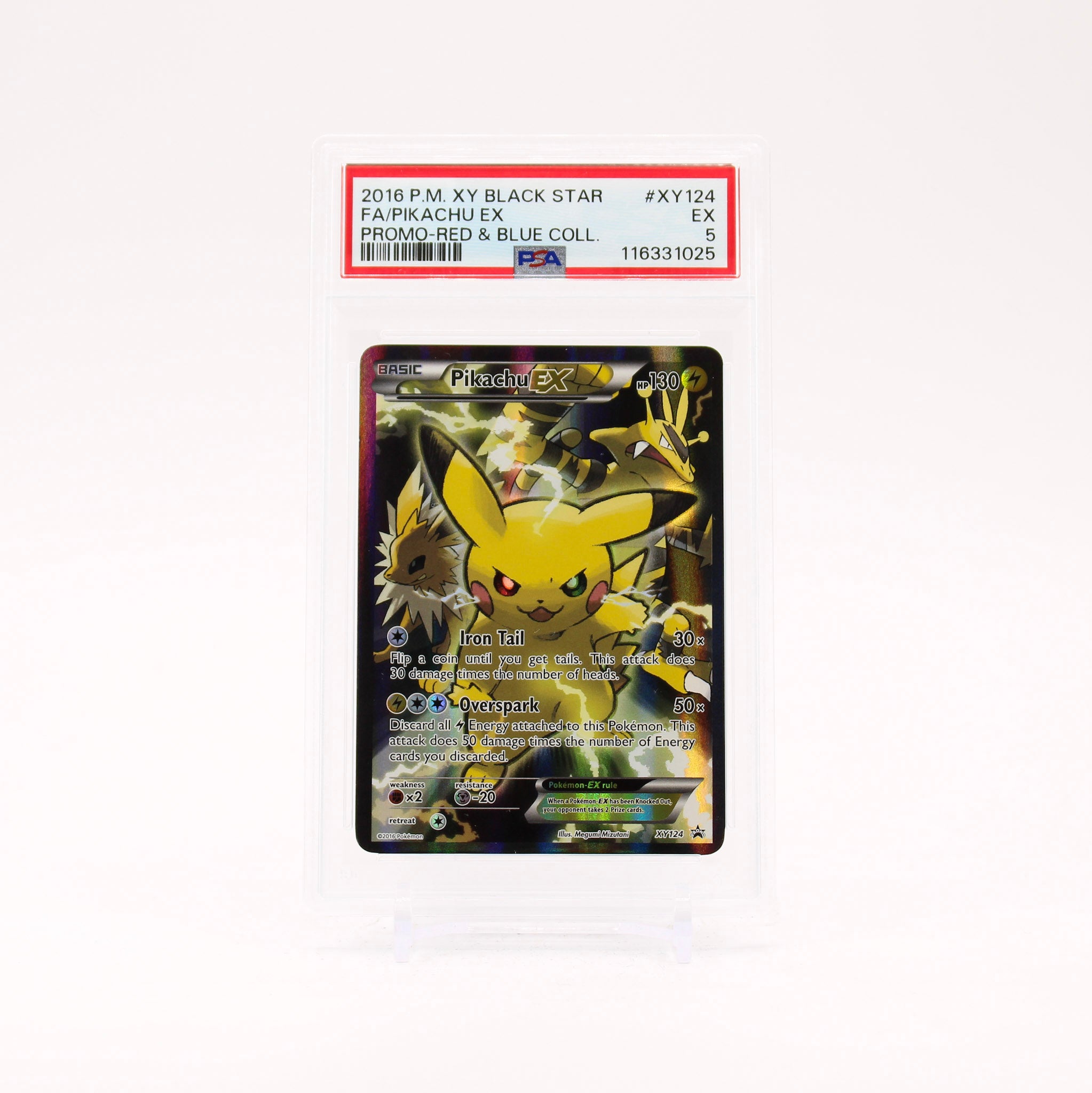 Pikachu EX - XY124 PSA 5 Black Star Promo Alternate Art Pokemon - EX