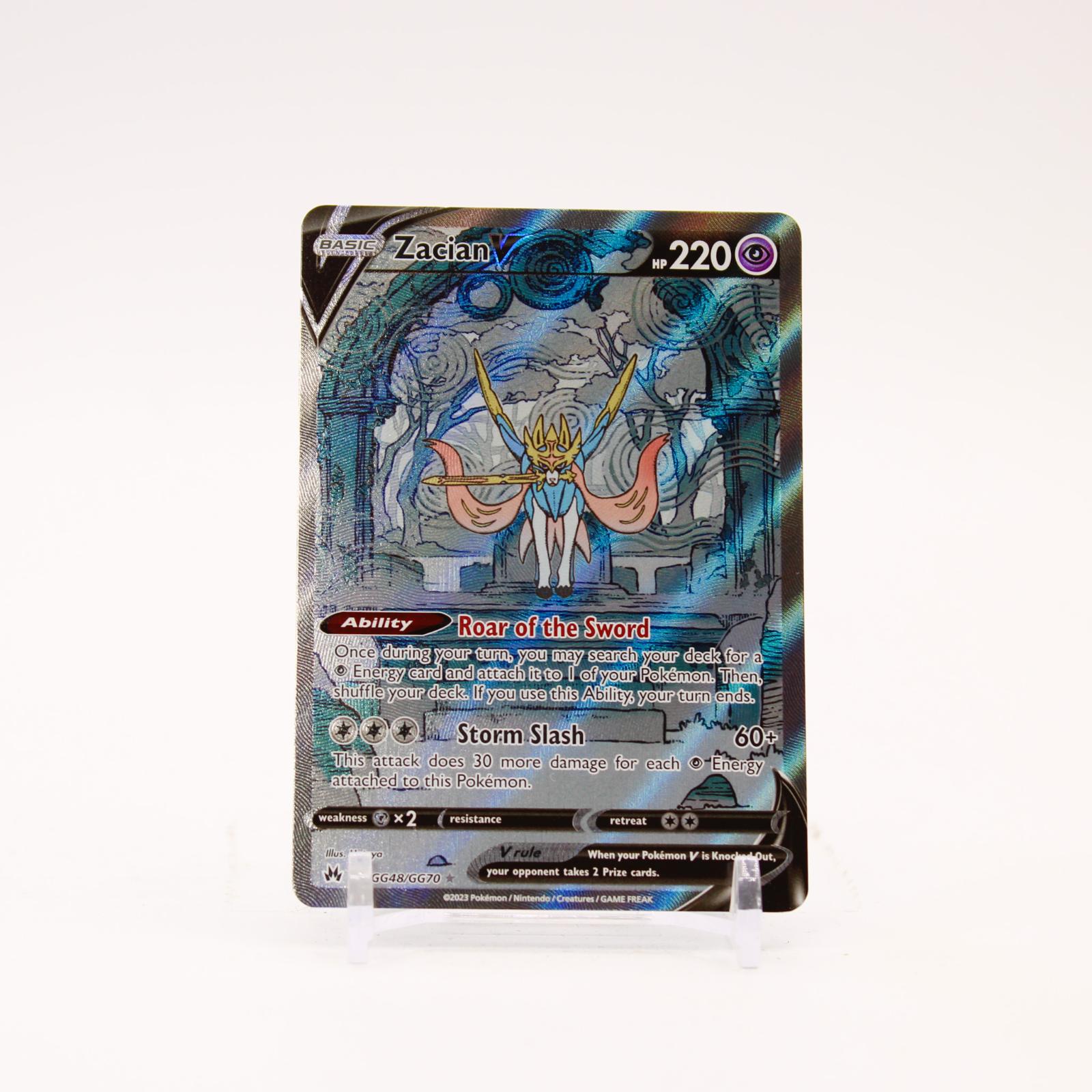 Zacian V - GG48/GG70 Crown Zenith Galarian Gallery Holo Pokemon - NM
