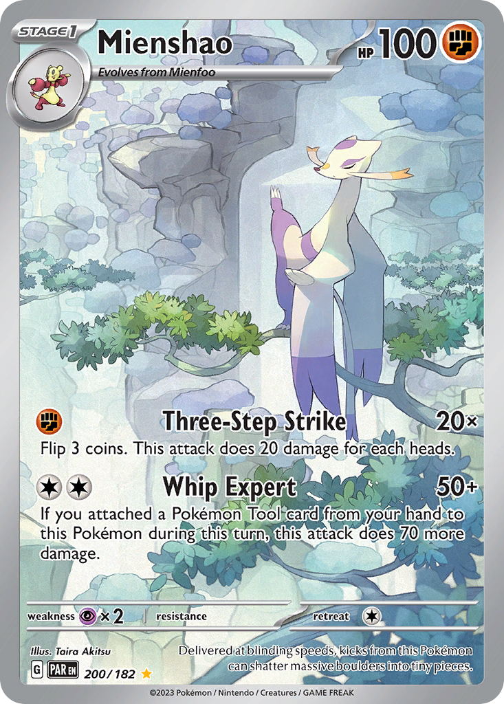 Mienshao - 200/182 Paradox Rift Illustration Rare Holo Pokemon - NM