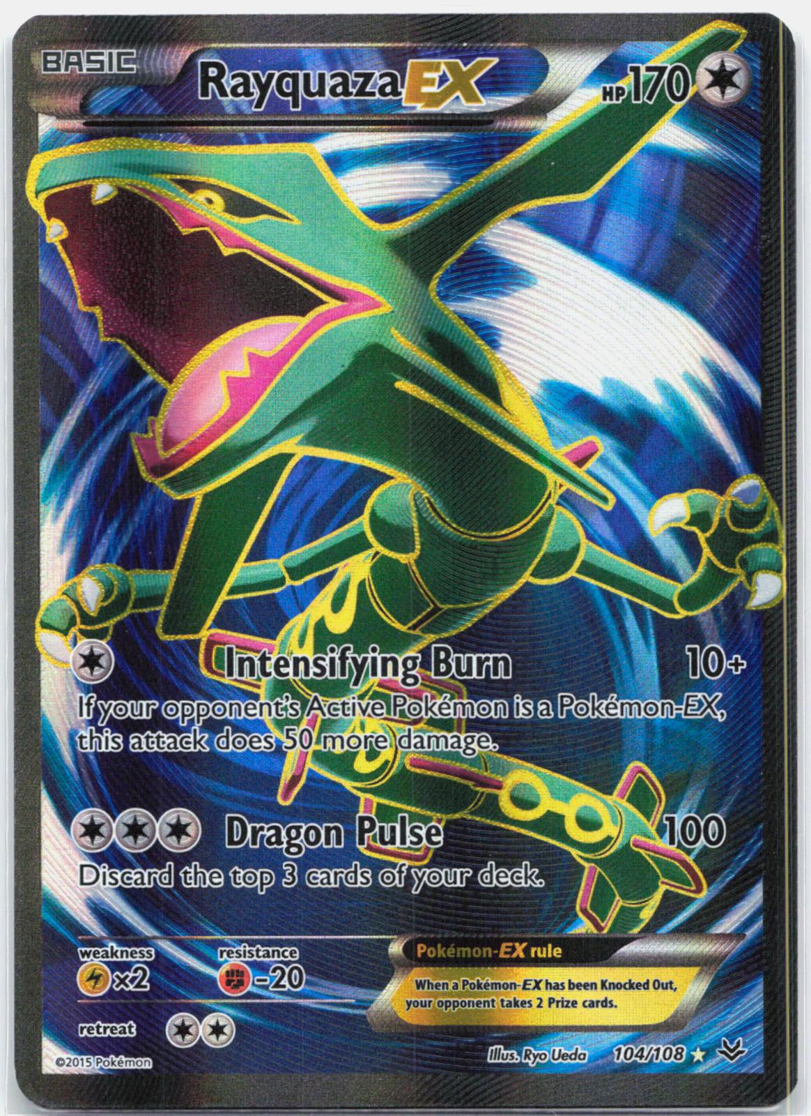 Rayquaza EX - 104/108 Roaring Skies Full Art Pokemon - LP/MP