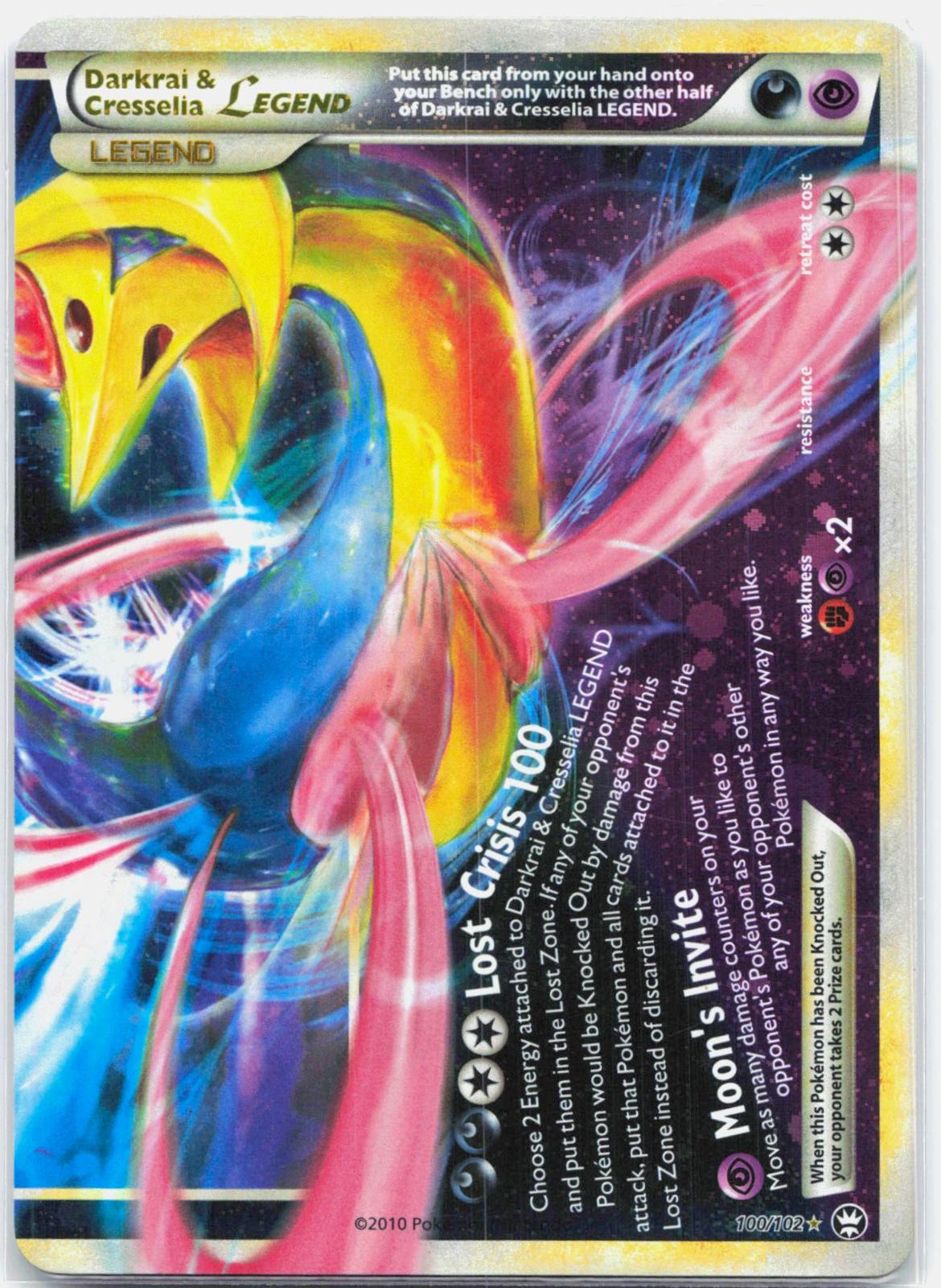 Darkrai & Cresselia LEGEND - 100/102 Triumphant Holo LEGEND Pokemon - LP
