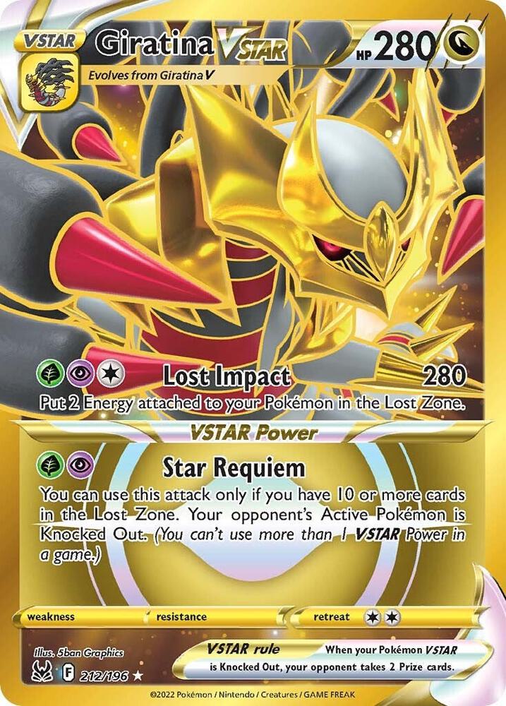 Giratina Vstar - 212/196 Lost Origin Gold Pokemon - NM/MINT