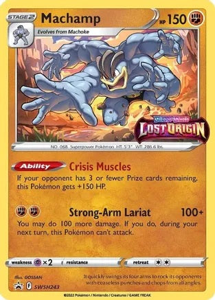 Machamp - SWSH243 Lost Origin PRERELEASE STAMPED Promo Pokemon - NM/MINT