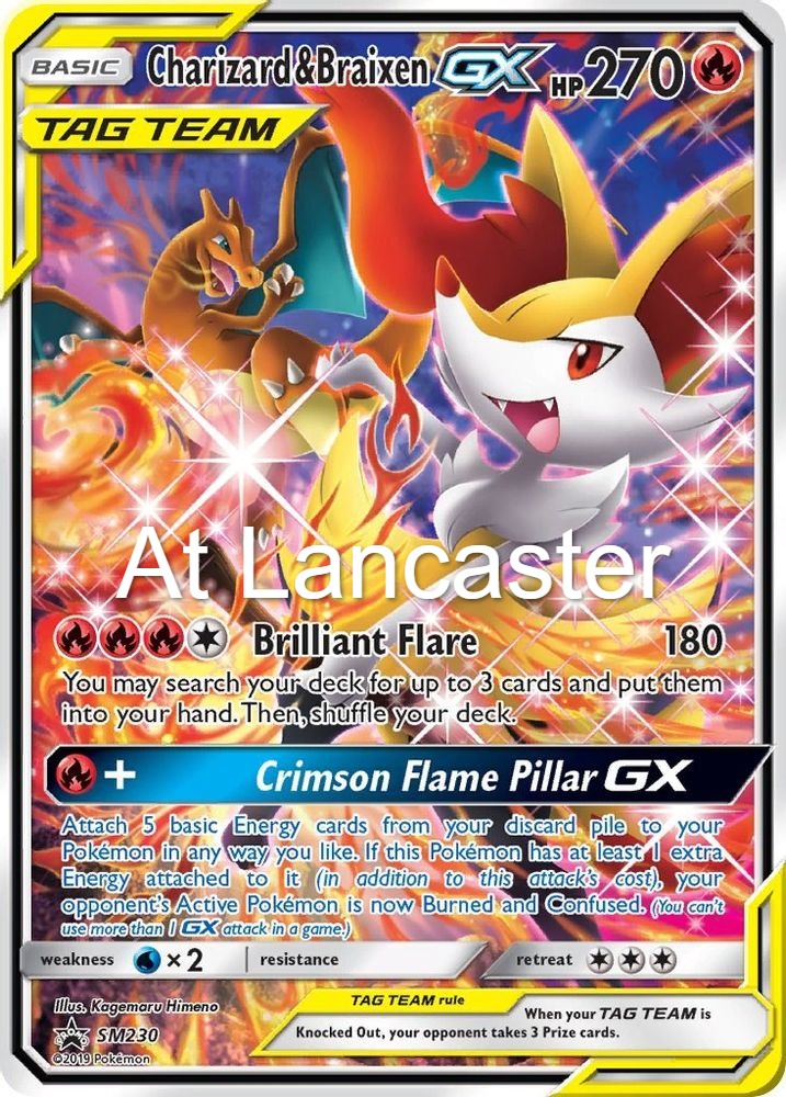 Charizard & Braixen GX - - SM230 Sun & Moon Promo Promo Pokemon - HP (Lanc)