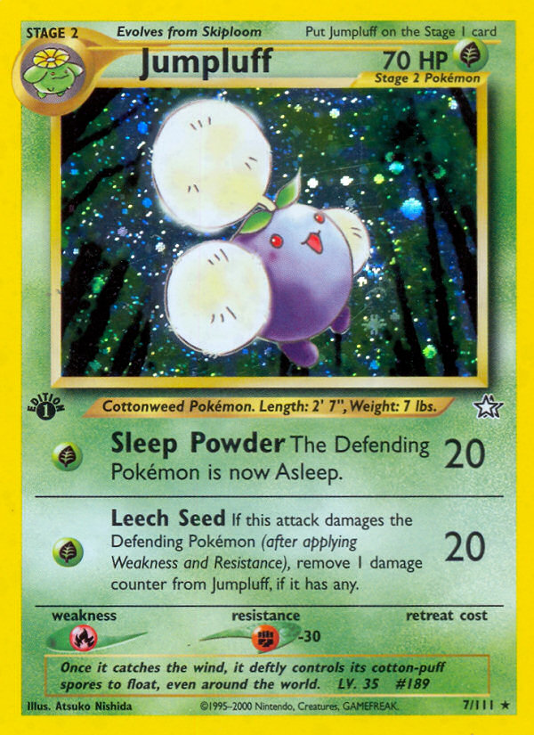 Jumpluff - 7/111 Neo Genesis Rare Unlimited Holo Pokemon - NM