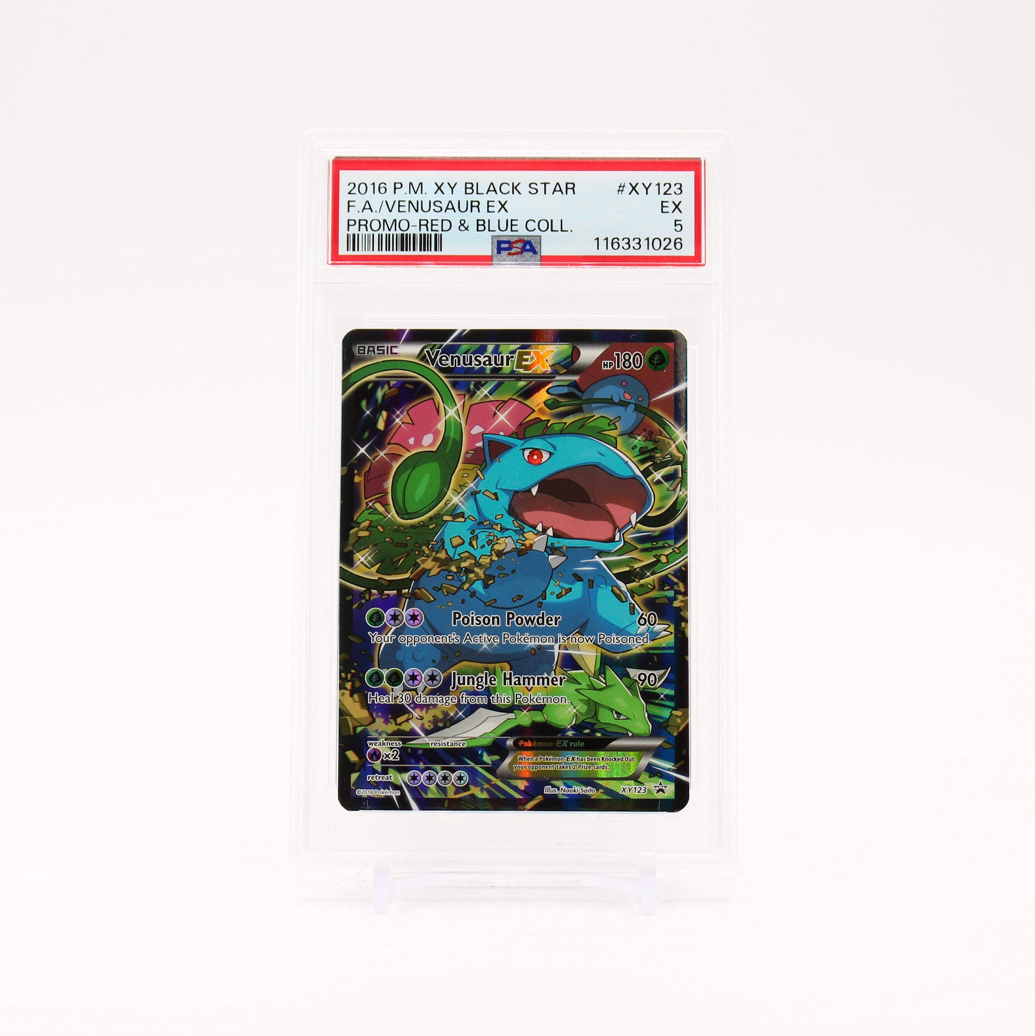 Venusaur EX - XY123 PSA 5 Black Star Promo Alternate Art Pokemon - EX