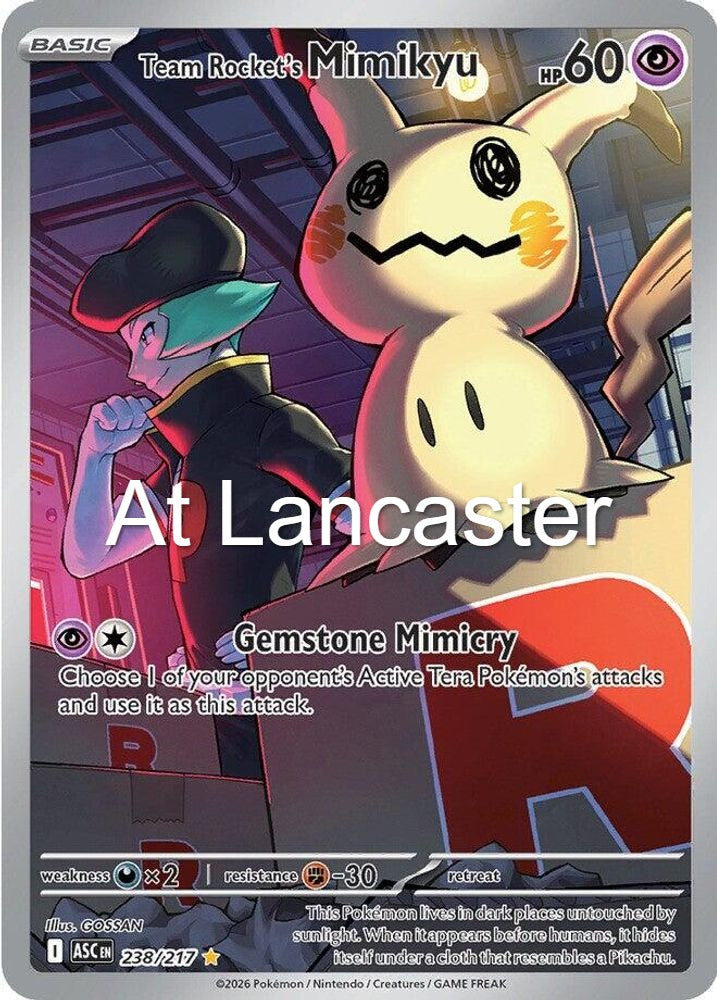 Team Rocket's Mimikyu - 238/217 Ascended Heroes Illustration Rare Pokemon - NM (Lanc)