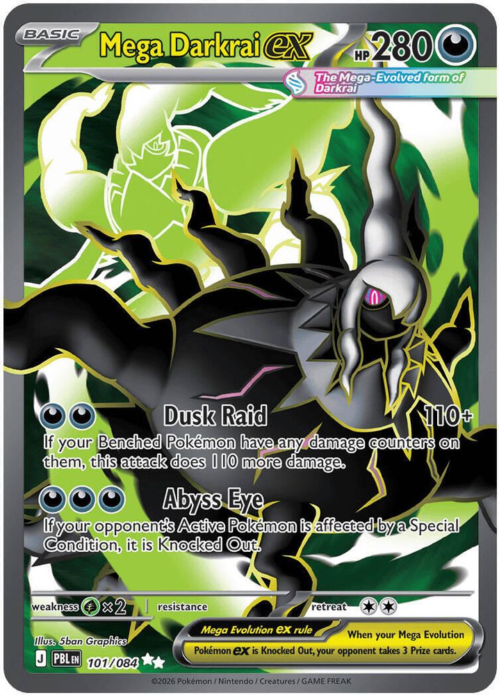 Mega Darkrai ex - 101/084 Pitch Black Ultra Rare Holo Pokemon - NM