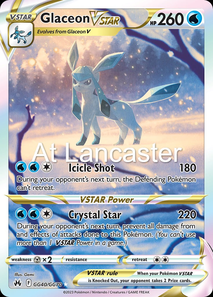 Glaceon VSTAR - GG40/GG70 Crown Zenith Galarian Gallery VSTAR Rare Pokemon - NM (Lanc)