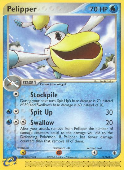 Pelipper - 19/109 Ruby & Sapphire Rare Pokemon - NM