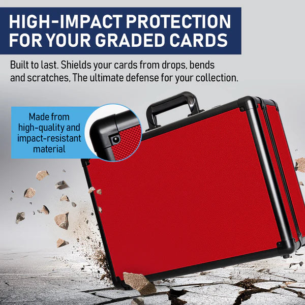Premium Graded Card Case - Invested Alliance TSA Lock - Red
