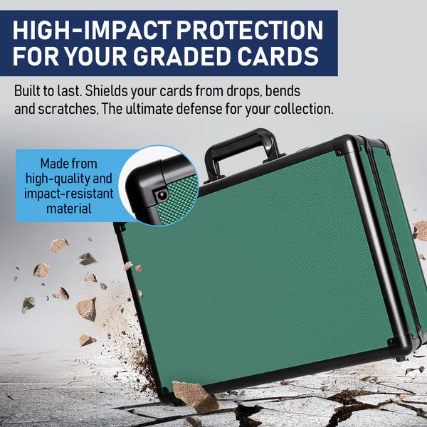 Premium Graded Card Case - Invested Alliance TSA Lock - Green