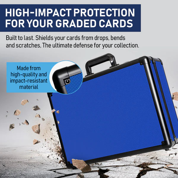 Premium Graded Card Case - Invested Alliance TSA Lock - Blue