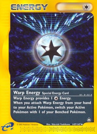 Warp Energy - 147/147 Aquapolis Uncommon Pokemon - NM