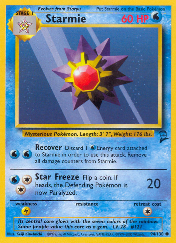 Starmie - 94/130 Base Set 2 Common Pokemon - NM