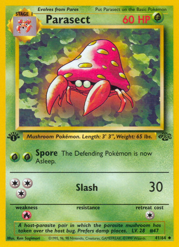 Parasect - 41/64 Jungle Uncommon Unlimited Pokemon - NM