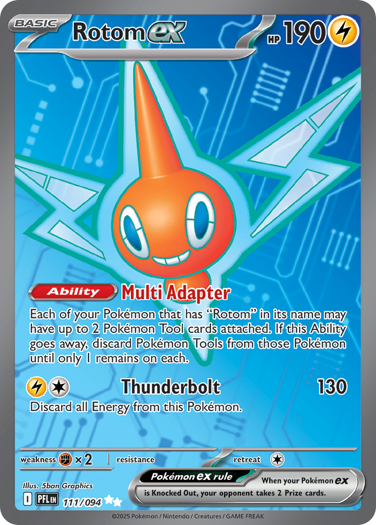 Rotom ex - 111/094 Phantasmal Flames Ultra Rare Holo Pokemon - NM