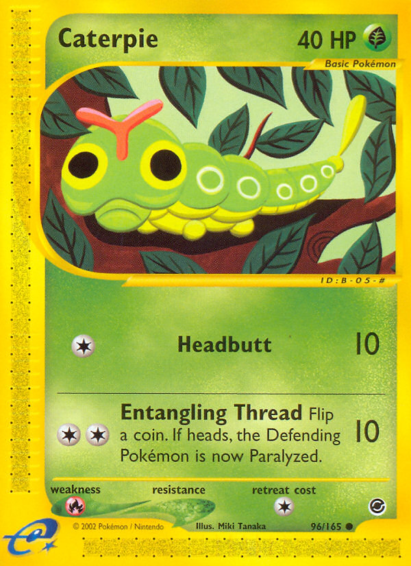 Caterpie - 96/165 Expedition Base Set Common Pokemon - NM