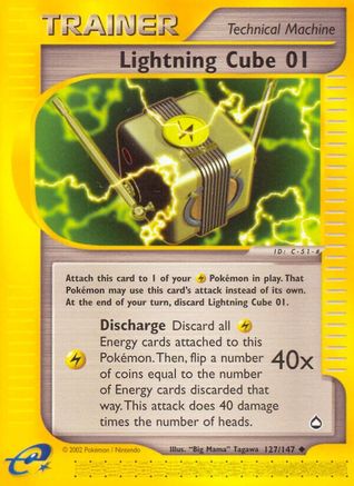 Lightning Cube - 127/147 Aquapolis Uncommon Pokemon - NM