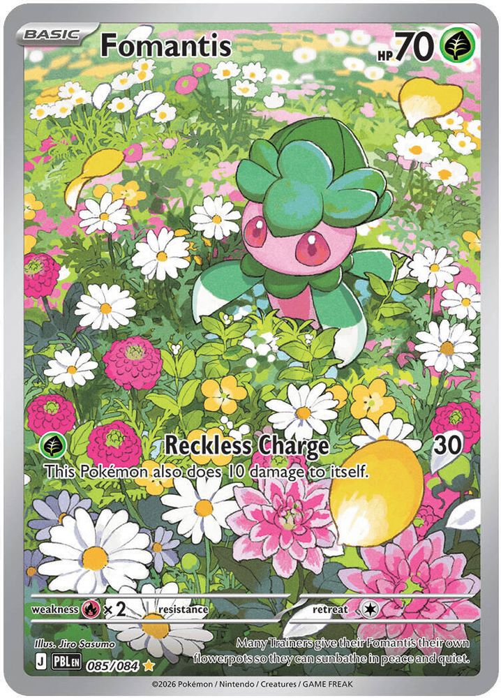 Fomantis - 085/084 Pitch Black Illustration Rare Holo Pokemon - NM