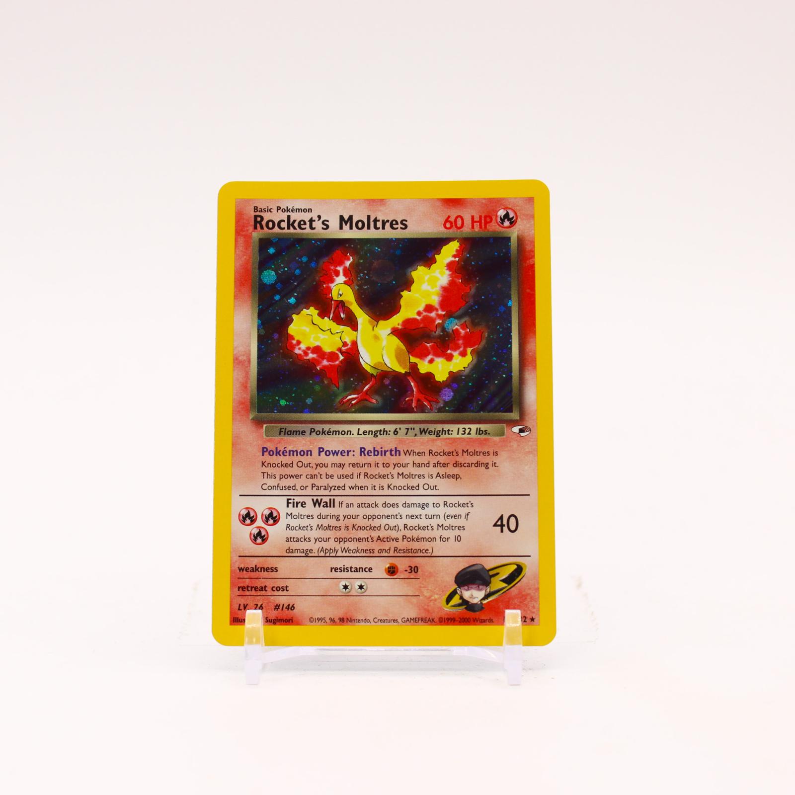Rocket's Moltres - 12/132 Gym Heroes Unlimited Holo Rare Pokemon - NM/LP