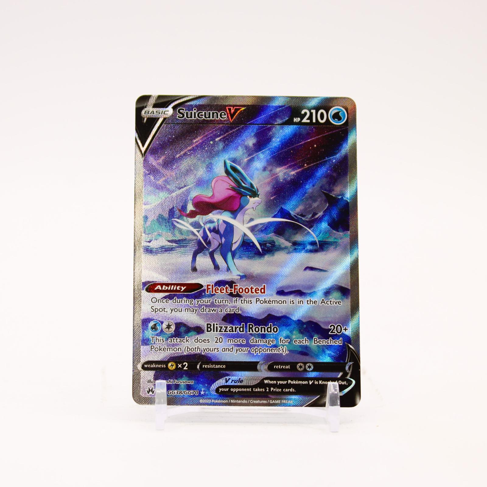 Suicune V - GG38/GG70 Crown Zenith Galarian Gallery Holo Pokemon - NM/MINT