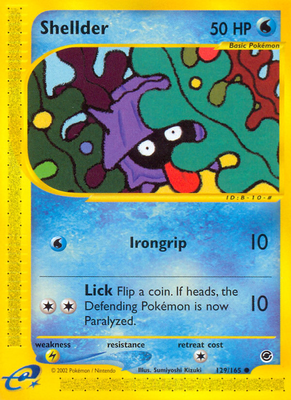 Shellder - 129/165 Expedition Base Set Common Pokemon - NM