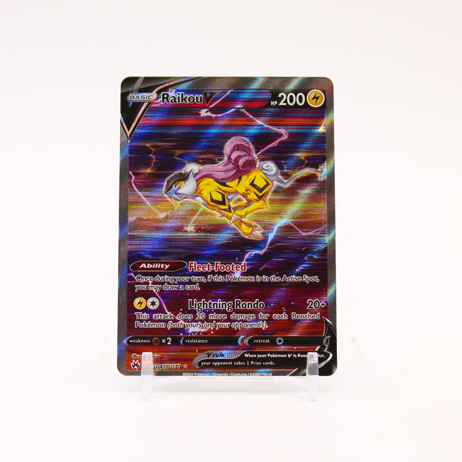 Raikou V - GG41/GG70 Crown Zenith Galarian Gallery Alternate Art Pokemon - NM