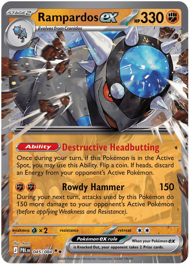 Rampardos ex - 045/084 Pitch Black Double Rare Holo Pokemon - NM