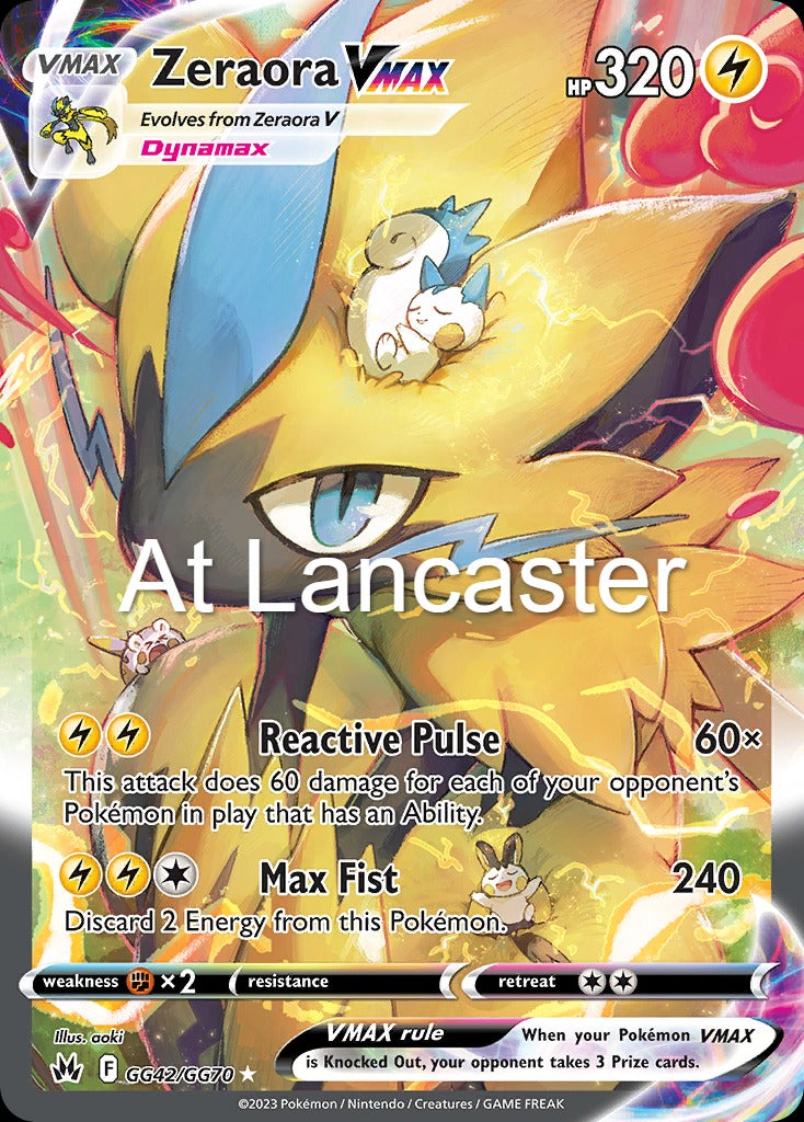Zeraora VMAX - GG42/GG70 Crown Zenith Galarian Gallery Ultra Rare Pokemon - NM (Lanc)