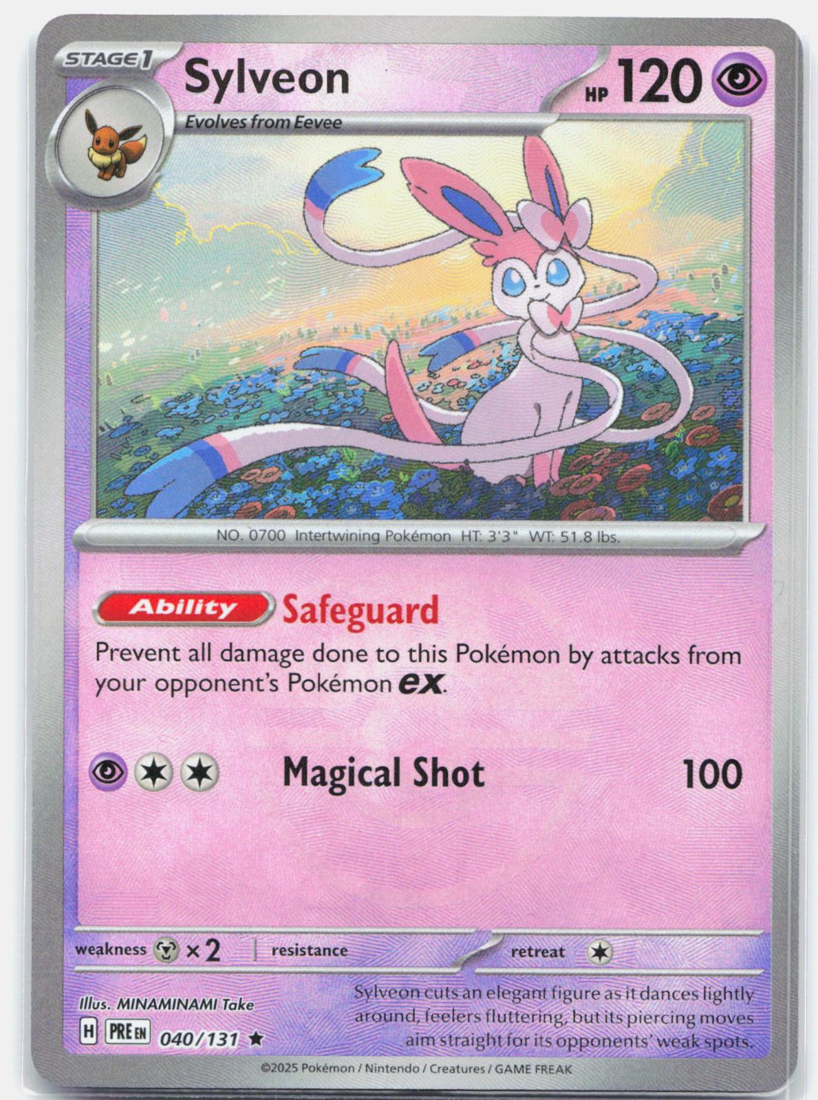 Sylveon - 040/131 Prismatic Evolutions Master Ball Holo Rare Pokemon - NM