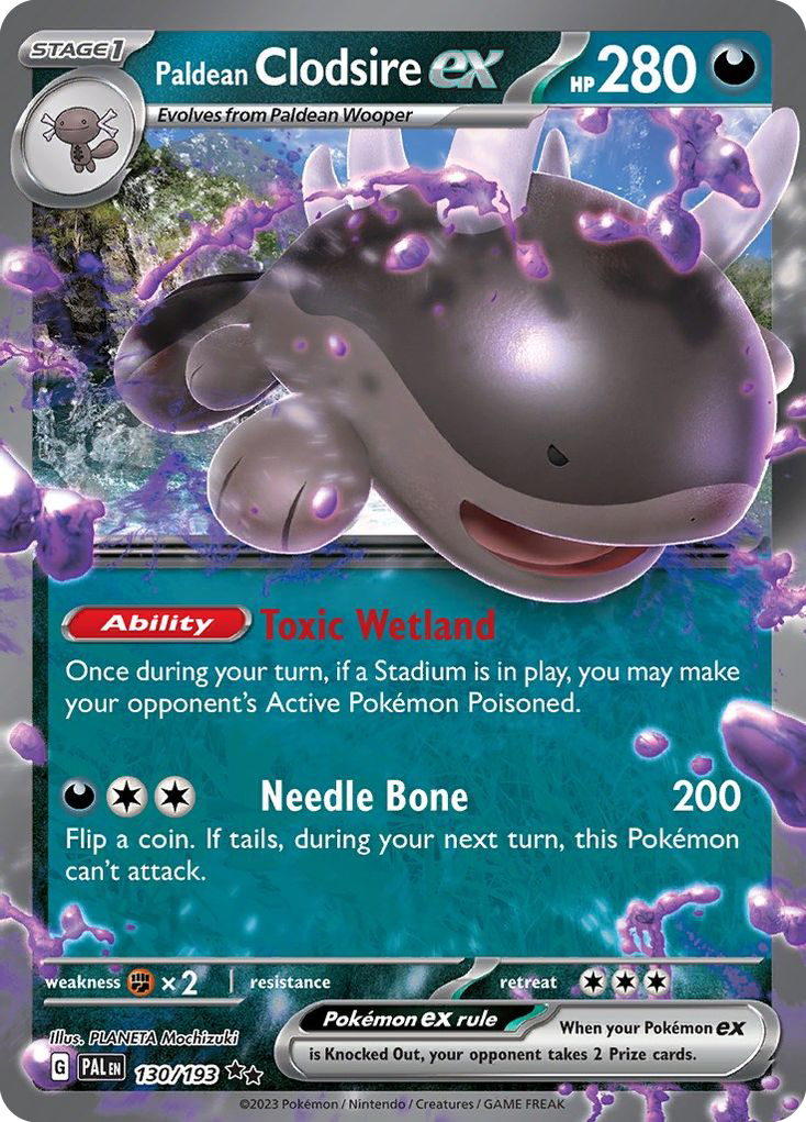 Paldean Clodsire ex - 130/193 Paldea Evolved Double Rare Holo Pokemon - NM