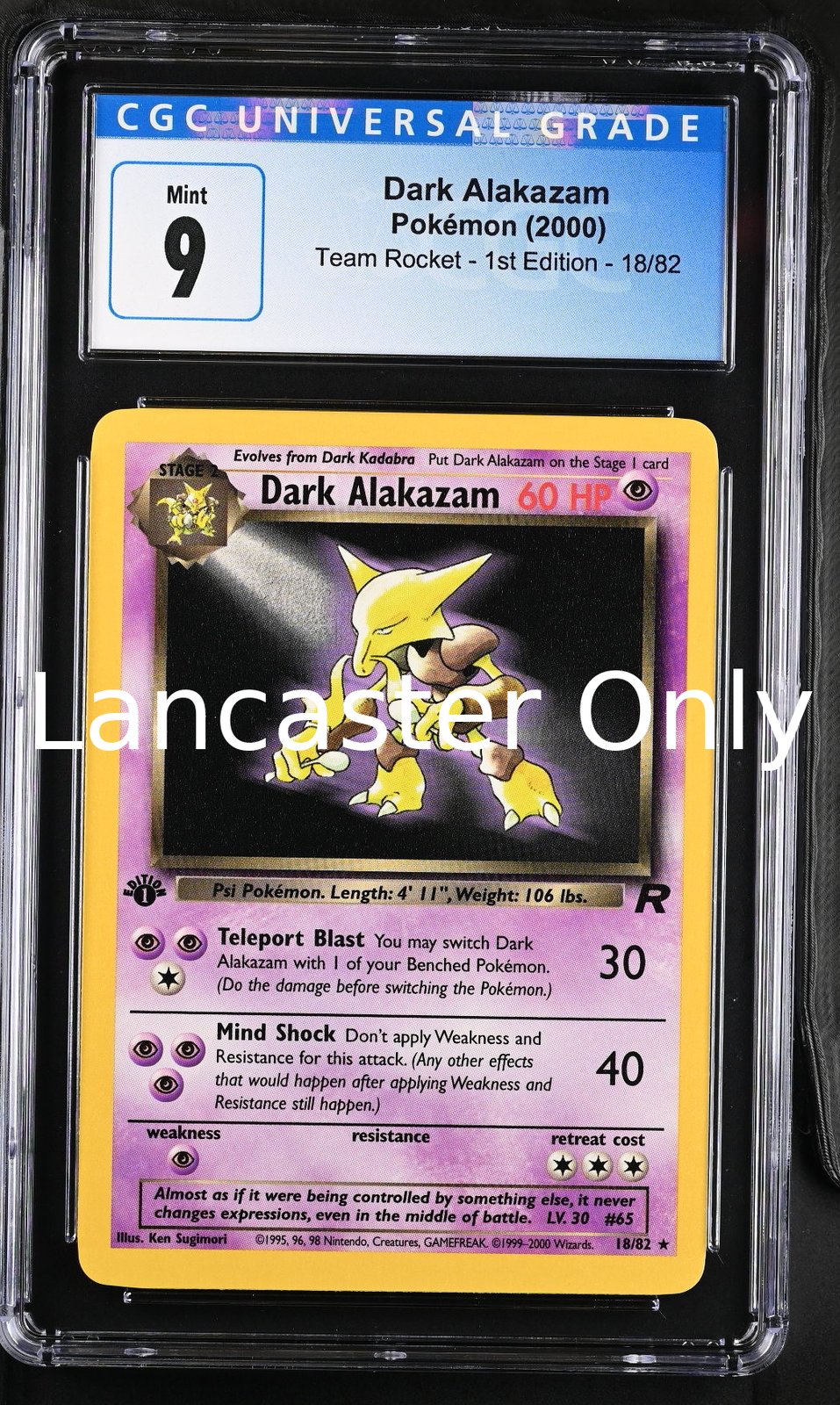 Dark Alakazam - 18/82 CGC 9 Team Rocket - 1st Ed. Pokemon