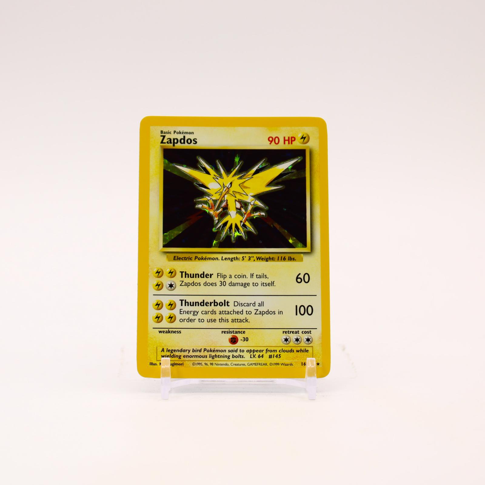 Zapdos - 16/102 Base Set Unlimited Holo Rare Pokemon - NM/LP