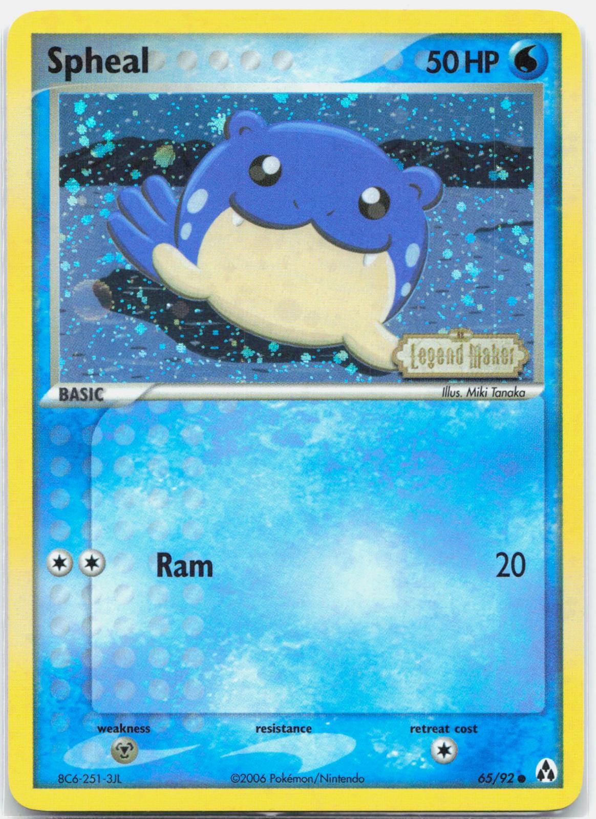 Spheal - 65/92 Legend Maker Reverse Holo Common Pokemon - NM/LP