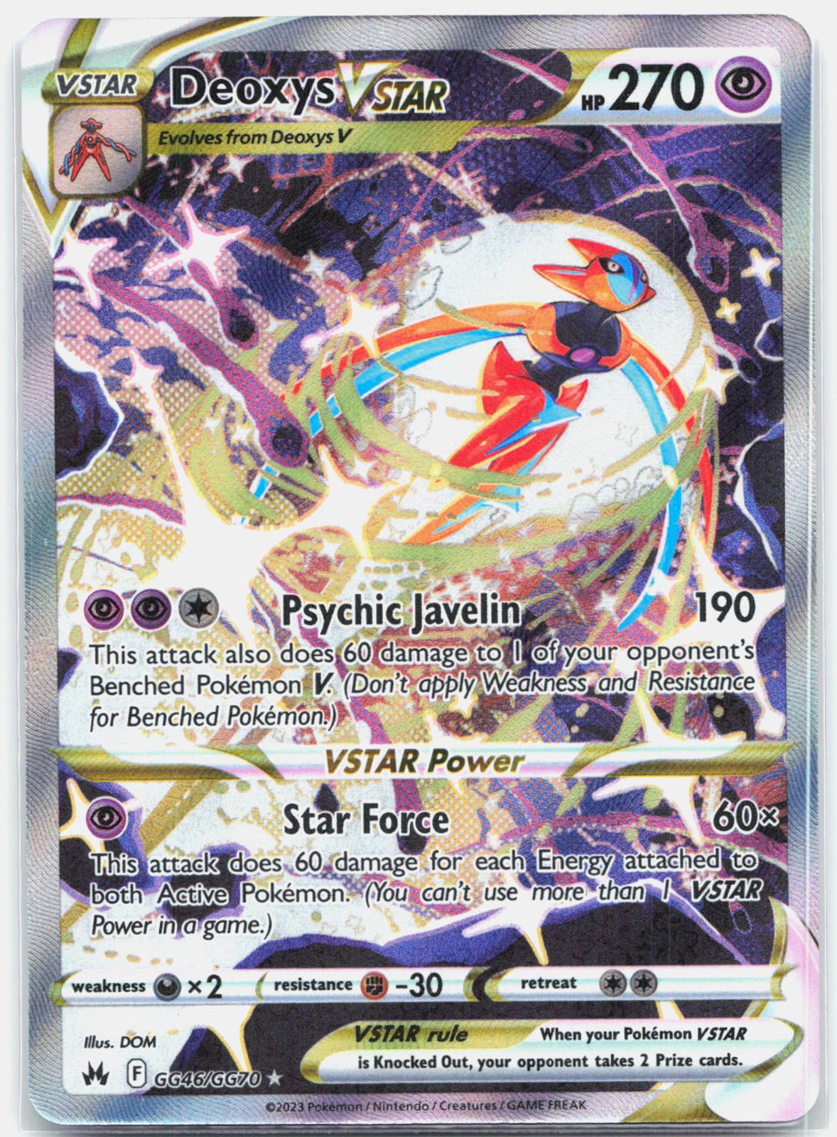 Deoxys Vstar - GG46/GG70 Crown Zenith Galarian Gallery Pokemon - NM/MINT