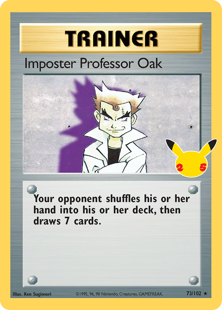 Imposter Professor Oak - 73/102 Celebrations: Classic Collection Holo Pokemon - NM