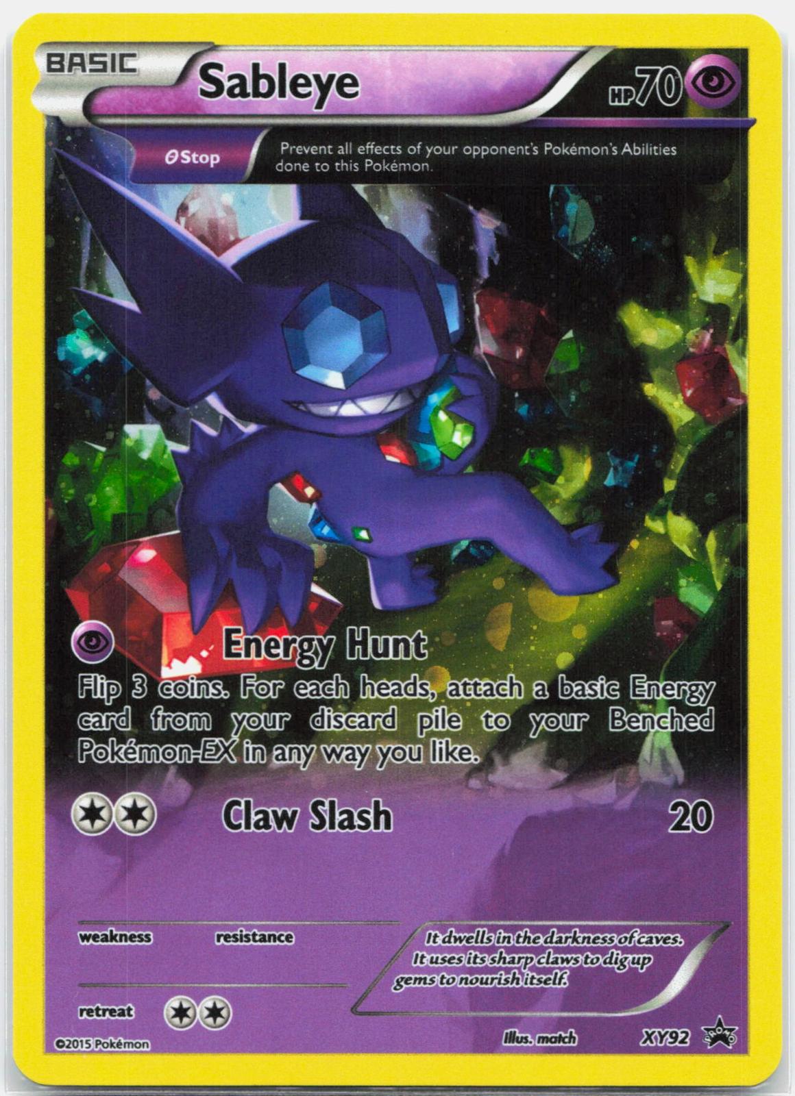 Sableye - XY92 Black Star Cosmos Holo Promo Pokemon - NM/LP