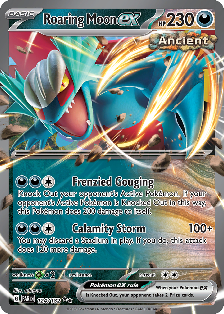 Roaring Moon ex - 124/182 Paradox Rift Double Rare Holo Pokemon - NM