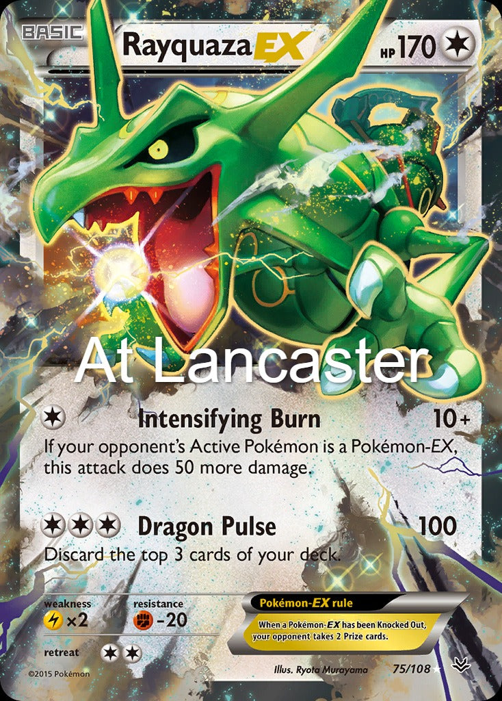 Rayquaza EX - 75/108 Roaring Skies Ultra Rare Pokemon - MP (Lanc)