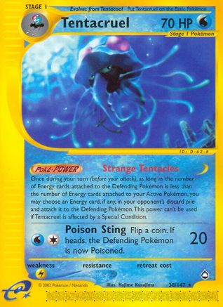 Tentacruel - 38/147 Aquapolis Rare Pokemon - NM