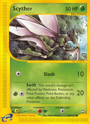 Scyther - 106/147 Aquapolis Common Pokemon - NM