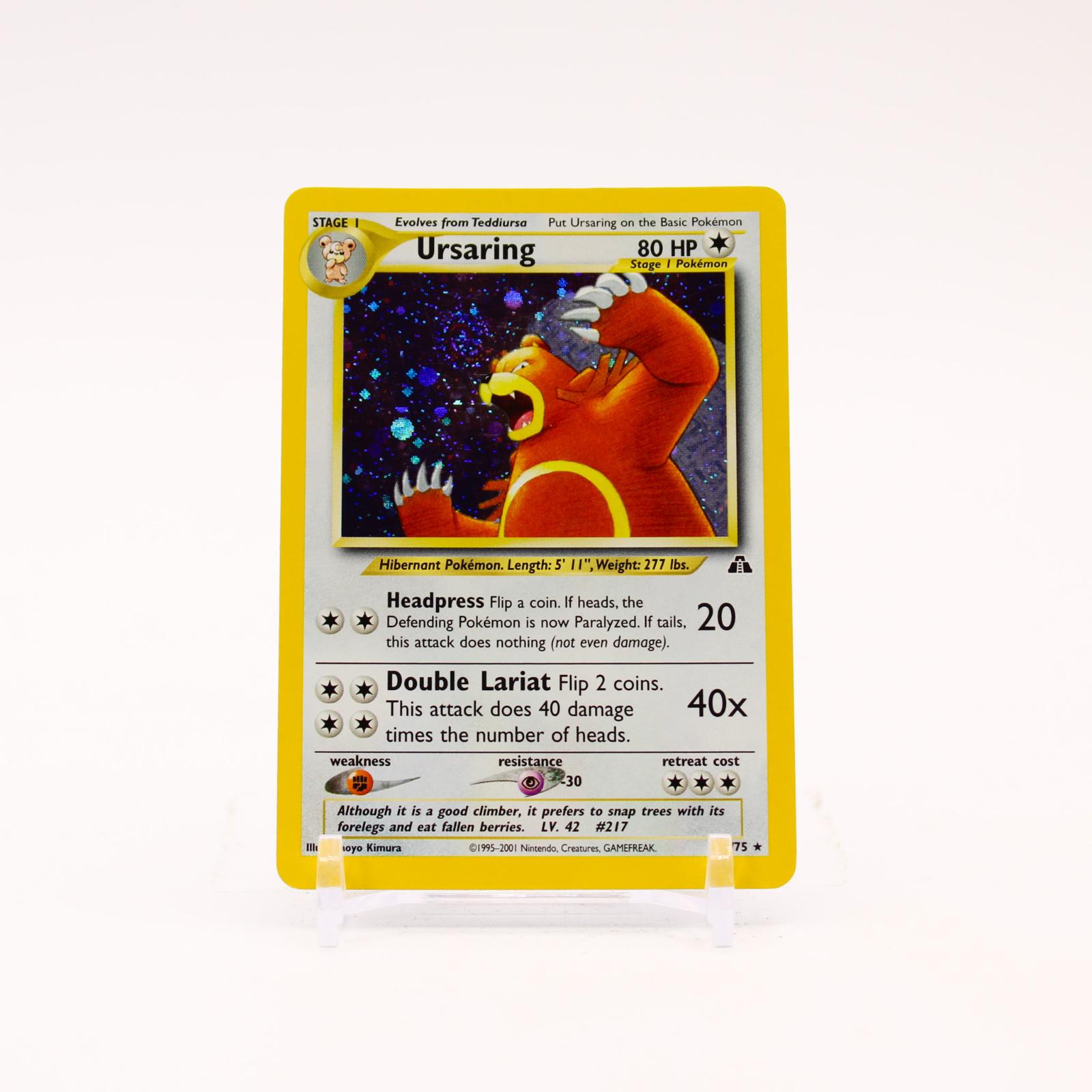 Ursaring - 15/75 Neo Discovery Unlimited Holo Rare SWIRL Pokemon - LP/MP