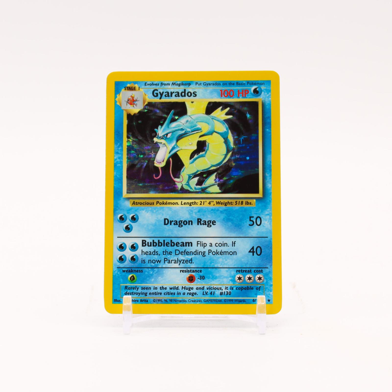 Gyarados - 6/102 Base Set Unlimited Holo Rare Pokemon - LP/MP