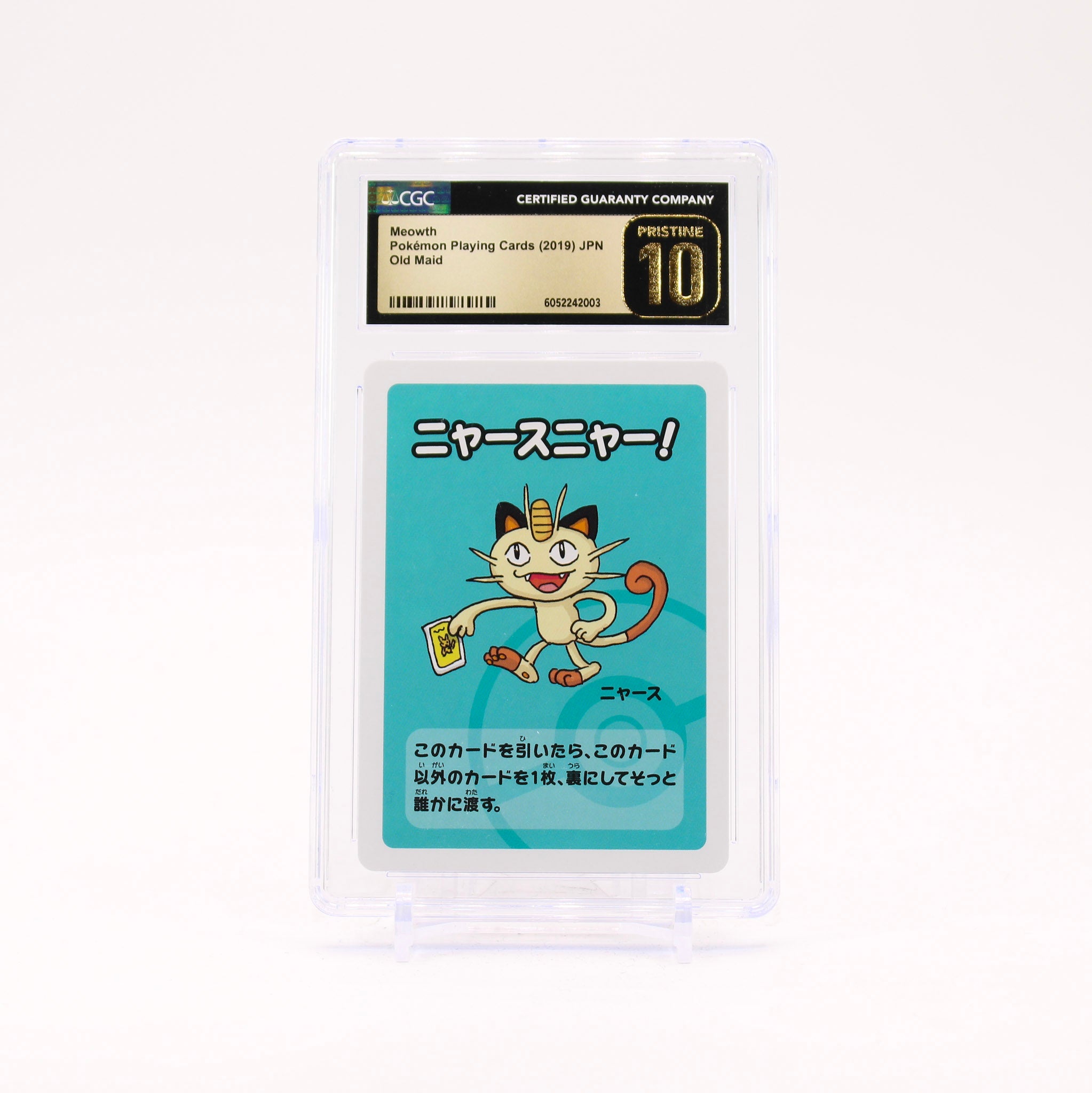 Meowth - Old Maid 2019 CGC 10 Japanese Pokemon - PRISTINE