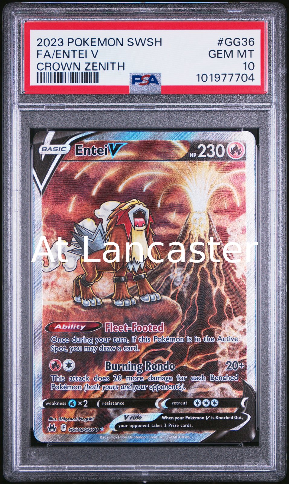 Entei V - GG36/GG70 PSA 10 Sword Shield Crown Zenith Pokemon (Lanc)