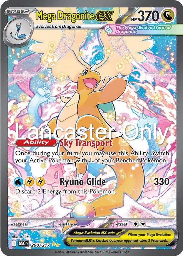 Mega Dragonite ex - 290/217 Ascended Heroes Holo Special Illustration Rare Pokemon - NM (Lanc)