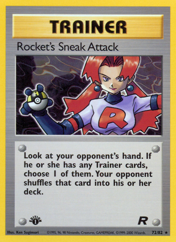 Rocket's Sneak Attack - 72/82 Team Rocket Rare 1st Edition Pokemon - NM