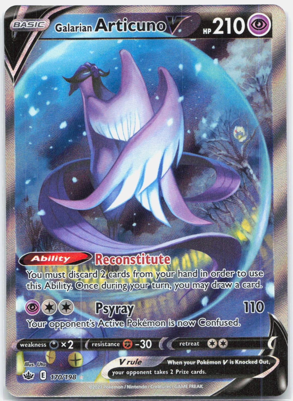 Galarian Articuno V - 170/198 Chilling Reign Alternate Art Pokemon - NM/MINT