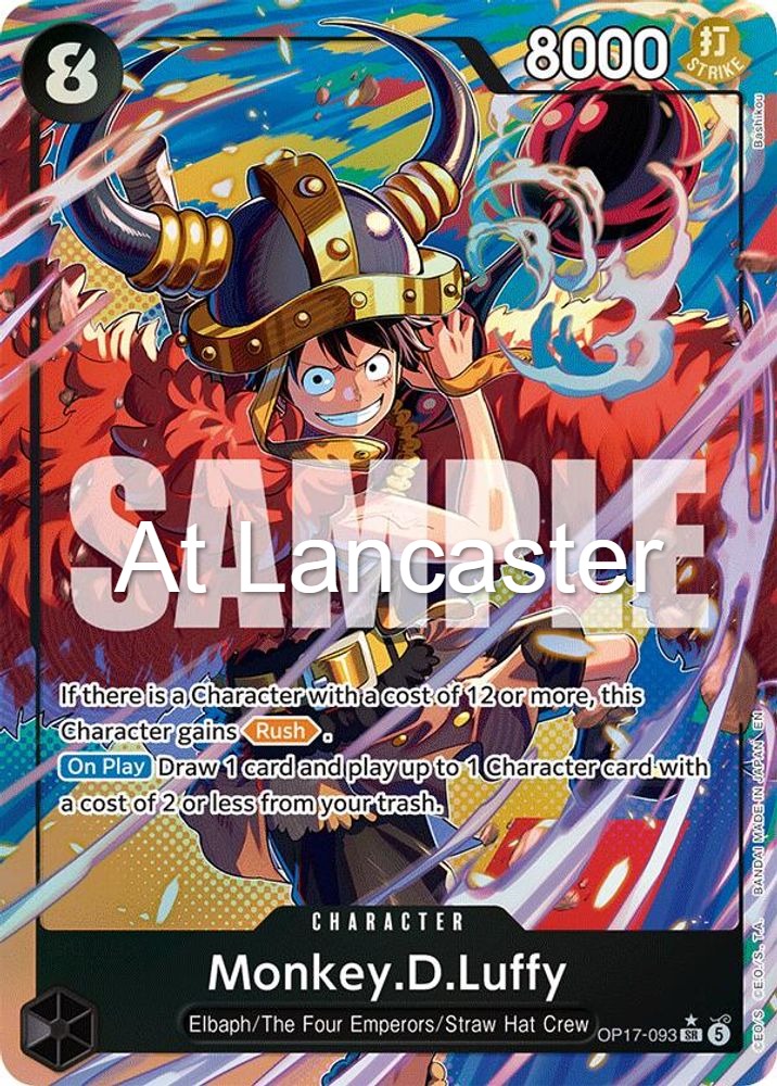 Monkey.D.Luffy (093) (Alternate Art) - OP17-093 The World's Strongest Warriors Super Rare One Piece - NM (Lanc)